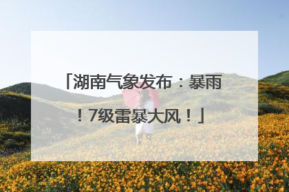 湖南气象发布：暴雨！7级雷暴大风！