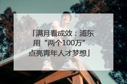 满月看成效：浦东用“两个100万”点亮青年人才梦想