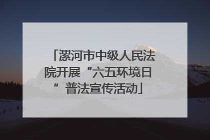 漯河市中级人民法院开展“六五环境日”普法宣传活动