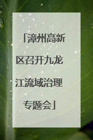 漳州高新区召开九龙江流域治理专题会