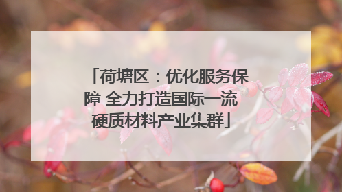 荷塘区：优化服务保障 全力打造国际一流硬质材料产业集群