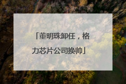 董明珠卸任，格力芯片公司换帅