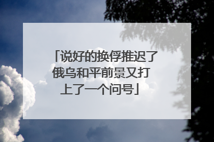 说好的换俘推迟了 俄乌和平前景又打上了一个问号