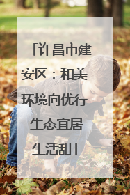 许昌市建安区：和美环境向优行 生态宜居生活甜