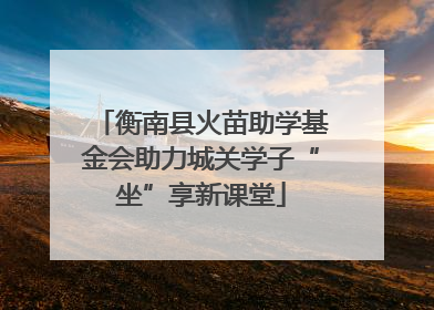 衡南县火苗助学基金会助力城关学子“坐”享新课堂