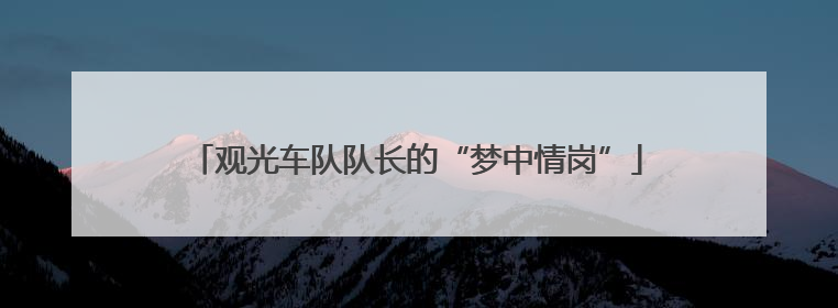 观光车队队长的“梦中情岗”