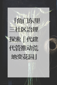 角门东里三社区治理探索｜代建代管推动荒地变花园