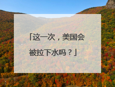 这一次，美国会被拉下水吗？