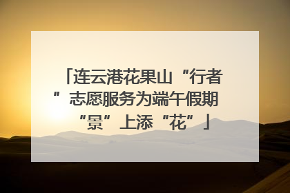 连云港花果山“行者”志愿服务为端午假期“景”上添“花”