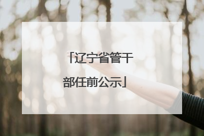 辽宁省管干部任前公示