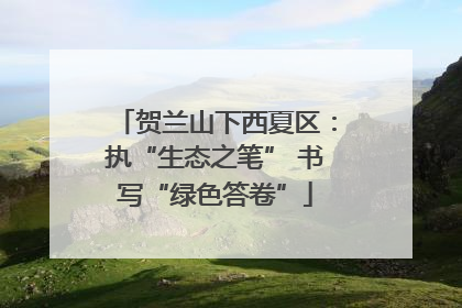 贺兰山下西夏区：执“生态之笔” 书写“绿色答卷”