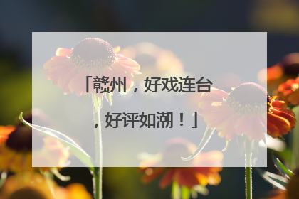 赣州，好戏连台，好评如潮！