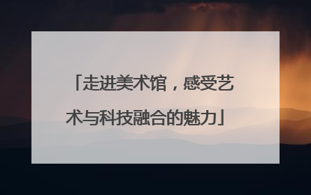 走进美术馆，感受艺术与科技融合的魅力