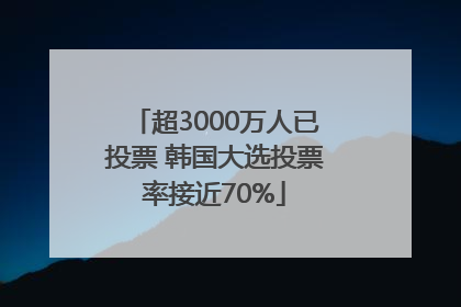 超3000万人已投票 韩国大选投票率接近70%