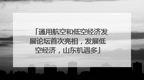 通用航空和低空经济发展论坛首次亮相，发展低空经济，山东机遇多