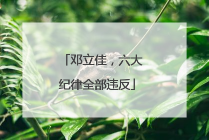 邓立佳，六大纪律全部违反