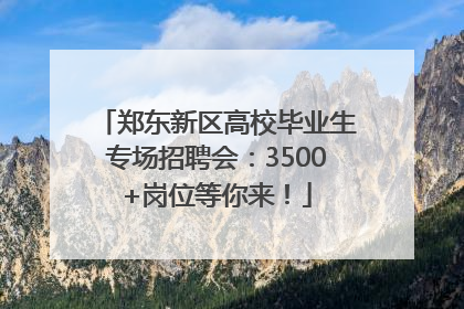 郑东新区高校毕业生专场招聘会：3500+岗位等你来！