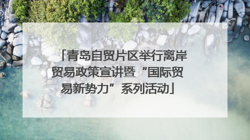 青岛自贸片区举行离岸贸易政策宣讲暨“国际贸易新势力”系列活动