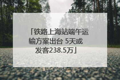 铁路上海站端午运输方案出台 5天或发客238.5万