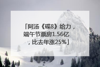 阿汤《碟8》给力，端午节票房1.56亿，比去年涨25%