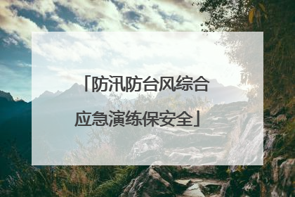 防汛防台风综合应急演练保安全