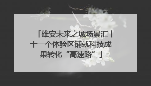 雄安未来之城场景汇丨十一个体验区铺就科技成果转化“高速路”