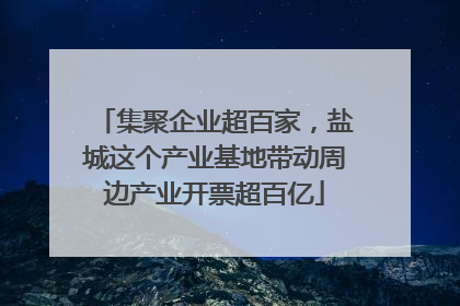 集聚企业超百家，盐城这个产业基地带动周边产业开票超百亿