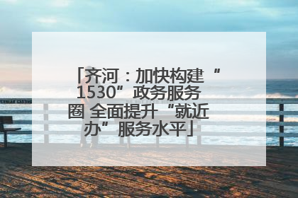 齐河：加快构建“1530”政务服务圈 全面提升“就近办”服务水平