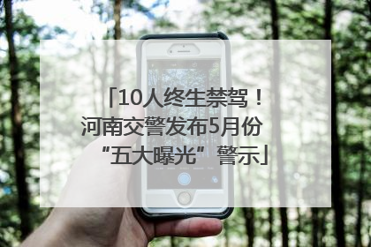 10人终生禁驾！河南交警发布5月份“五大曝光”警示