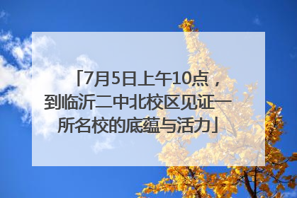 7月5日上午10点，到临沂二中北校区见证一所名校的底蕴与活力