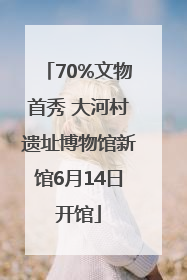 70%文物首秀 大河村遗址博物馆新馆6月14日开馆